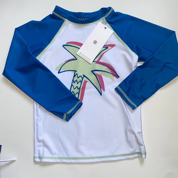 NWT Sovereign Code Toddler Seaside Palms Rash Guard & Swim Shorts Set (Sz 4) - Picture 2 of 12